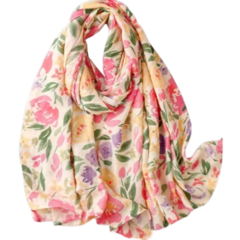 Jessica Simpson Pastel Colored Floral Scarf NEW